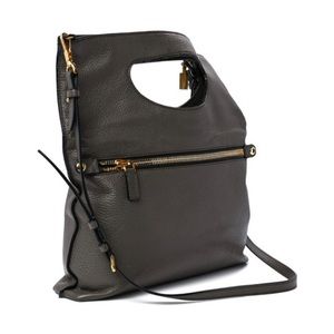 TOM FORD
Grained Calfskin Alix Padlock Zip Tote Graphite